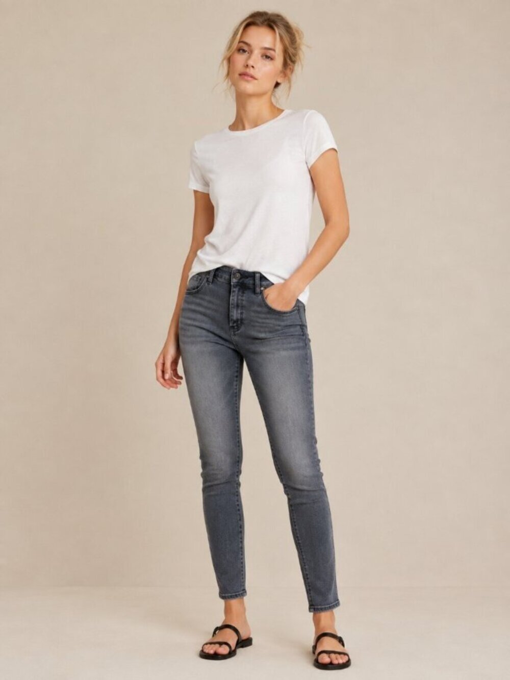 NWT White House Black Market High Rise Skinny Jeans Anette Vintage Gray 0